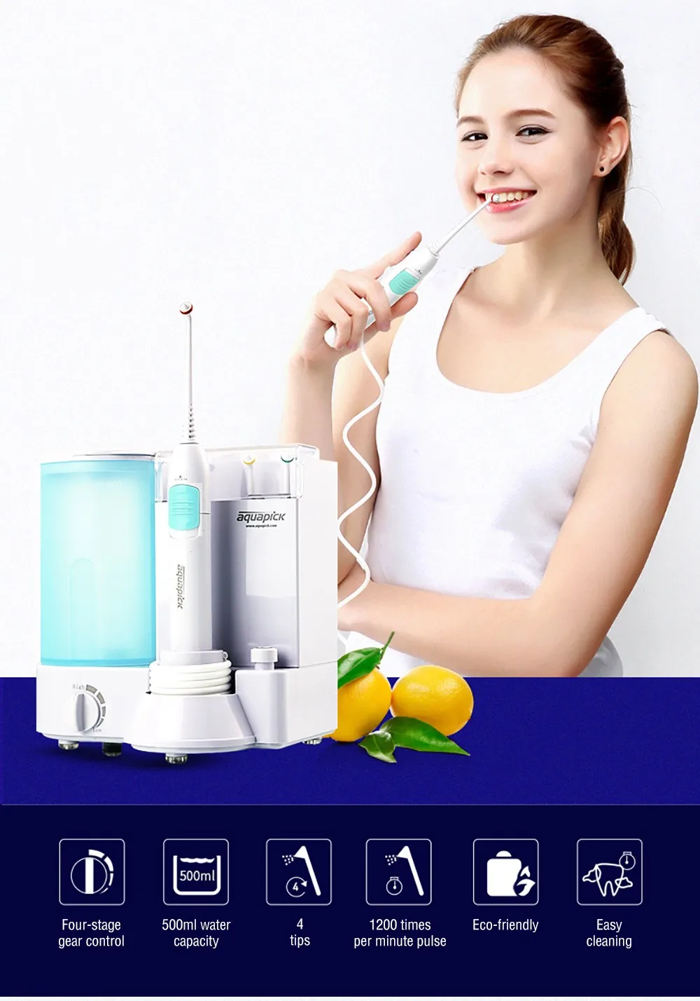 Aquapick CN120 Electric Household Oral Irrigator Dental Water Flosser