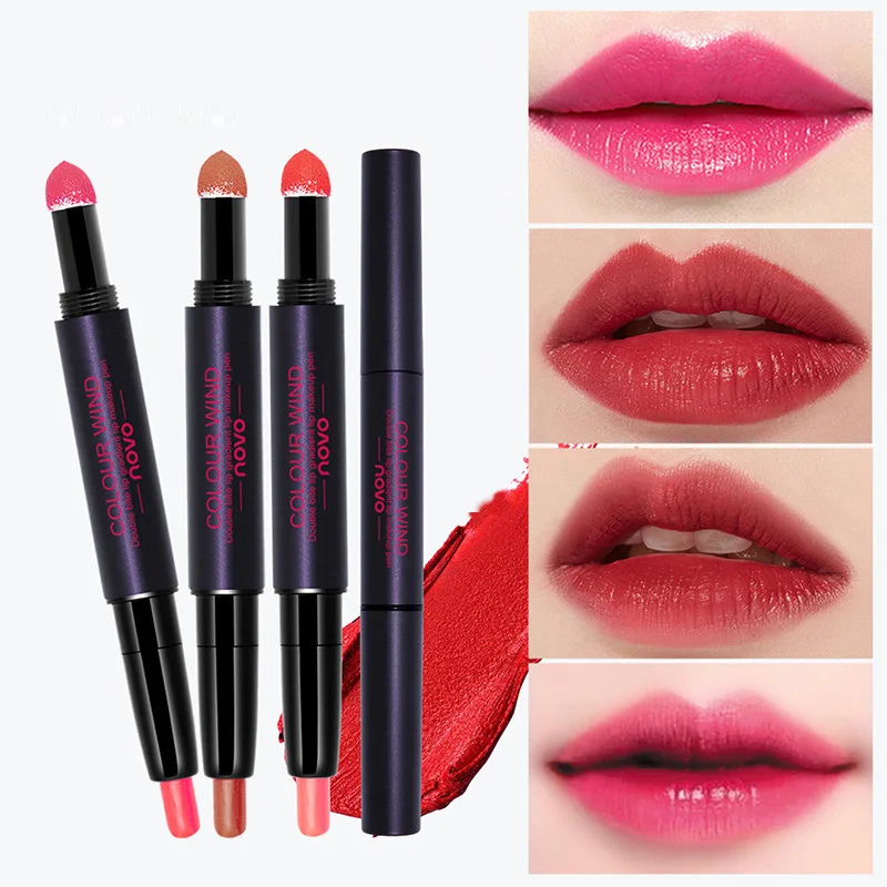 

NOVO Matte Lipstick Silky Air Cushion Lip Stick Sexy Bitten Lips Marker Long-lasting Waterproof Beauty Makeup Cosmetics