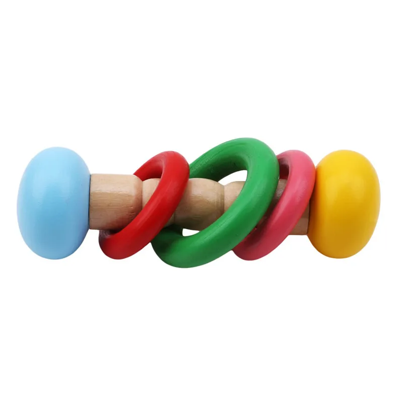 1 шт., детские деревянные погремушки-колокольчики, детская игрушка, колокольчик, музыкальный образовательный инструмент, погремушка-ручка для малышей, детская Подарочная игрушка
