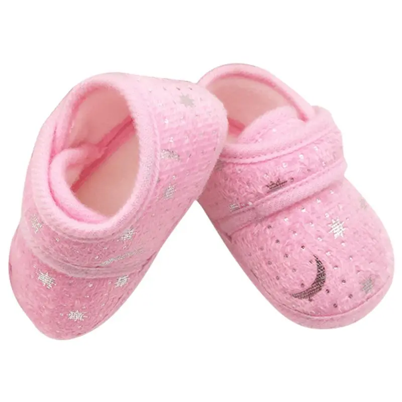 

Infants Bay Girls Shoes Cotton Crib Shoes Star Print Prewalker