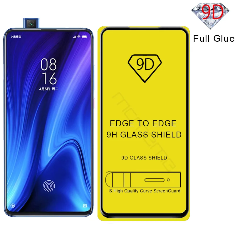 

100Pieces/lot Tempered Glass Xiaomi Redmi Note 8 7 K20 Pro 8A Full Glue 9D Coverage Protective Film Screen Protector Mi 9T Pro