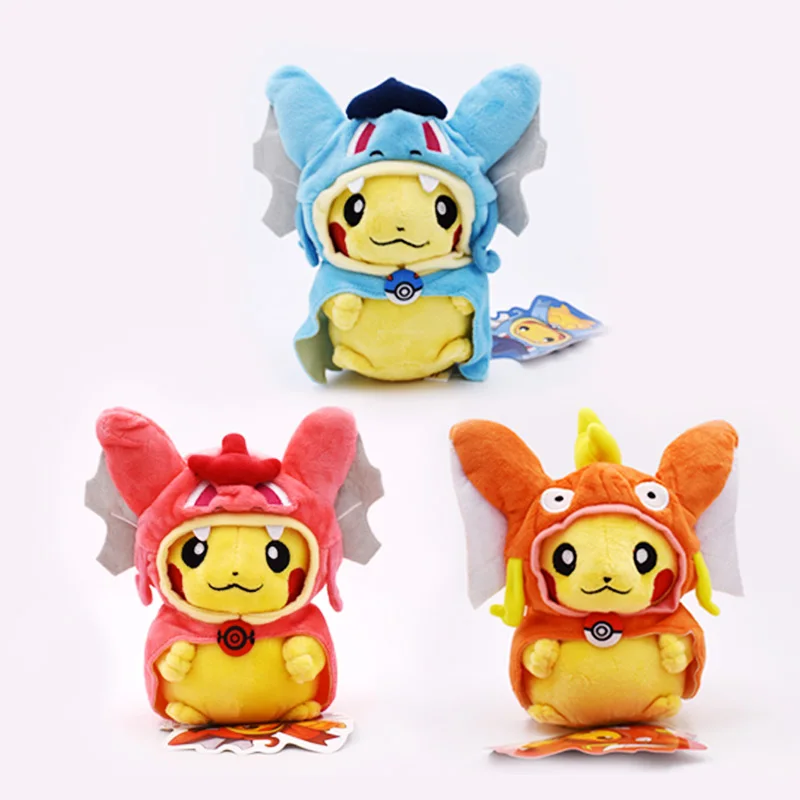 

20cm Pikachu Plush Toys Pikachu Cosplay Mega Charizard Charmander Magikarp Cotton Stuffed Animals Dolls Children Toys Kids Gifts