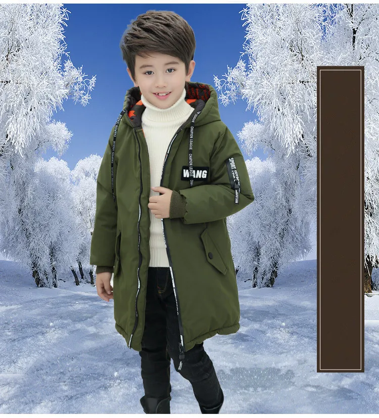Г. Зимние парки для мальчиков теплая камуфляжная одежда с обеих сторон, теплые куртки длинные хлопковые куртки с капюшоном для От 5 до 14 лет, детей