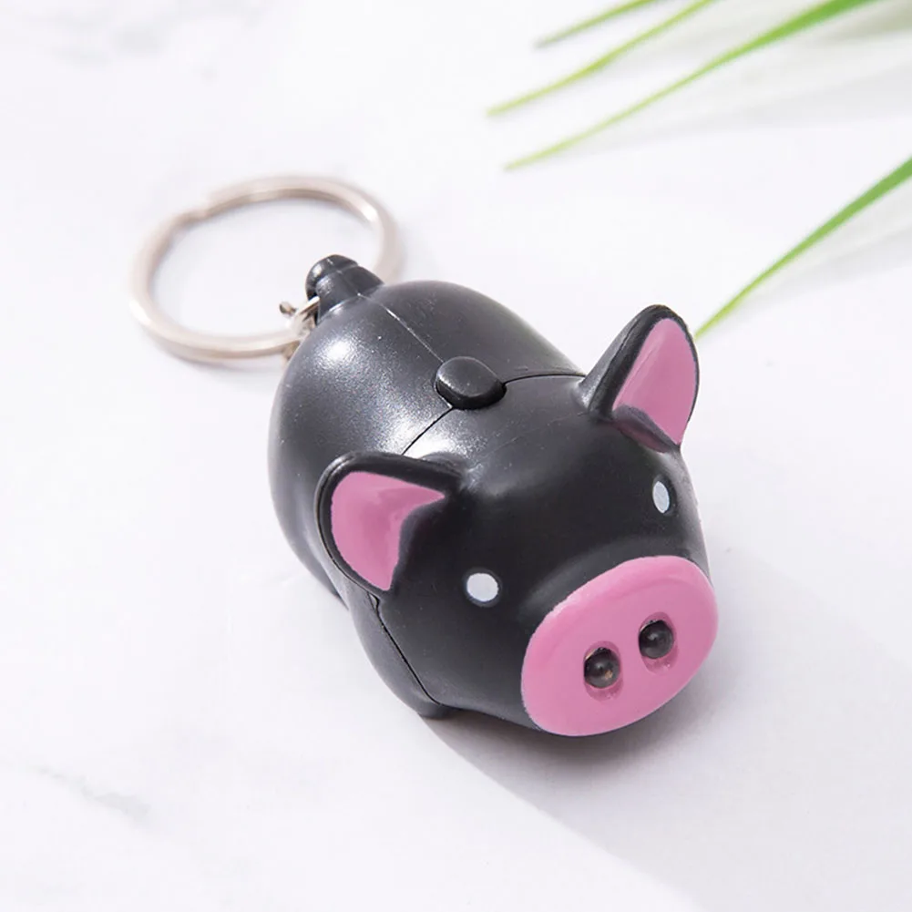 

Pendant Gift Lightweight Hanging LED Light Sound Keychain Portable Durable Decorative Cartoon Piggy Cute Key Ring Luminous