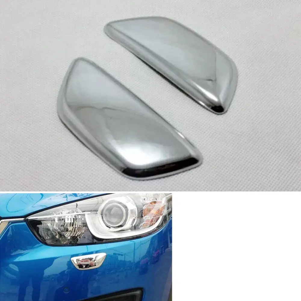 

2Pcs ABS Car Front Headlights Lamp SRA Cover Decoration Trim Washer Spray Nozzle Sequin Fit For Mazda CX5 2015 Accessories