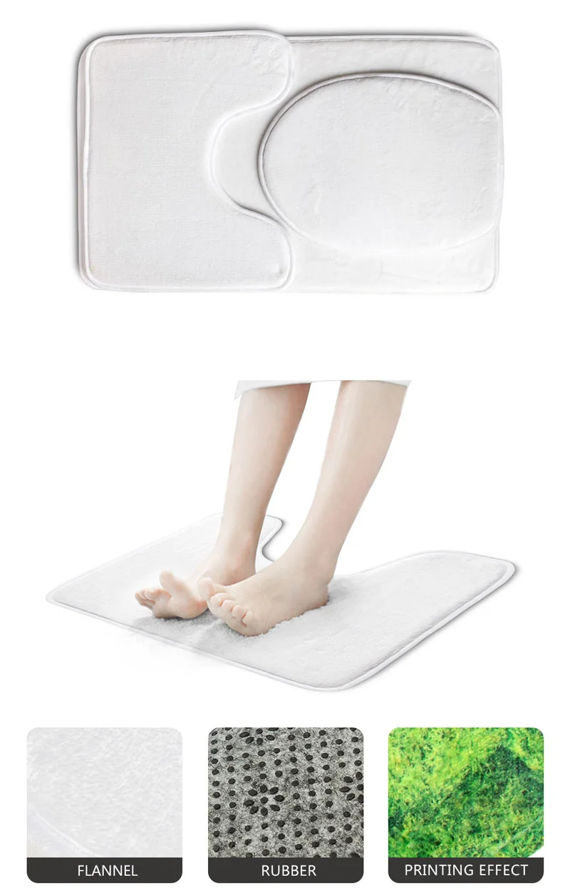 HUGSIDEA Thick Comfort Print Bulldog Winter Toilet Seat Cover Three-piece Set Adult Toilet Seat Cover Suit Washable WC Pad Mat 10