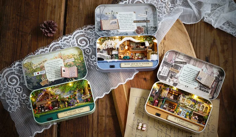 mylb Handmade Furniture Doll House DIY miniature doll house 3D Wooden Dollhouse miniatures Toys for Christmas and birthday gift