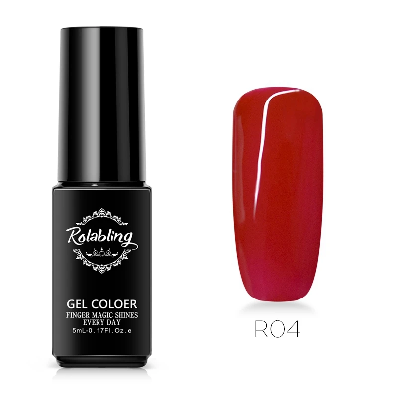 Rolabling лак для ногтей верхнее основание пальто УФ Гель-лак для ногтей смывка для лака клей для ногтей маникюрный лак для ногтей гель лак для ногтей - Цвет: R04
