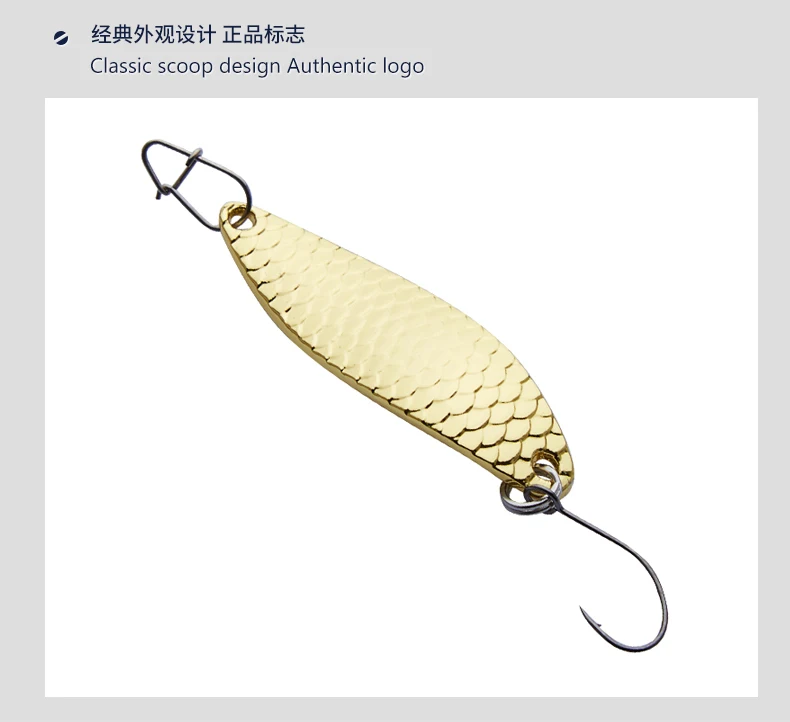 Colher de Iscas de Pesca Colher de Liga de Zinco Iscas com Gancho Yapada Duro 6 Pcs Loong Scale 3.5g e 2.5g e 1.5g Lantejoula Paillette Único 13 zinco metal pequena colher pesca iscas truta