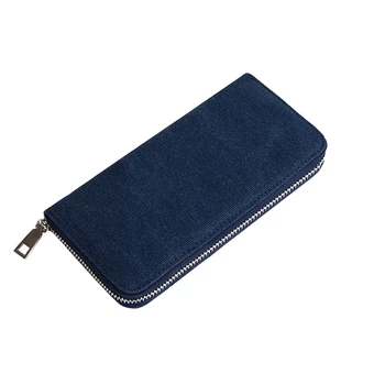

Fashion Solid Men's Wallet Long Clutch Card Holder Bifold Canvas Zipper Phone Purse Male Large Money Bag Carteira Masculina