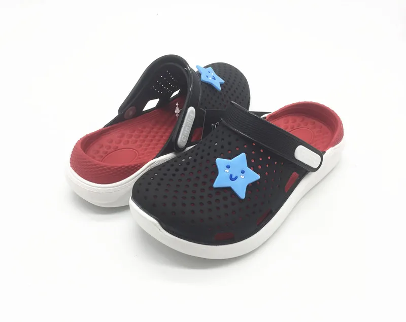 Детские летние тапочки для мальчиков; обувь для сада; Массажная стелька; резиновые пляжные сандалии; обувь для детей; US11-3 для мальчиков; EU30-35