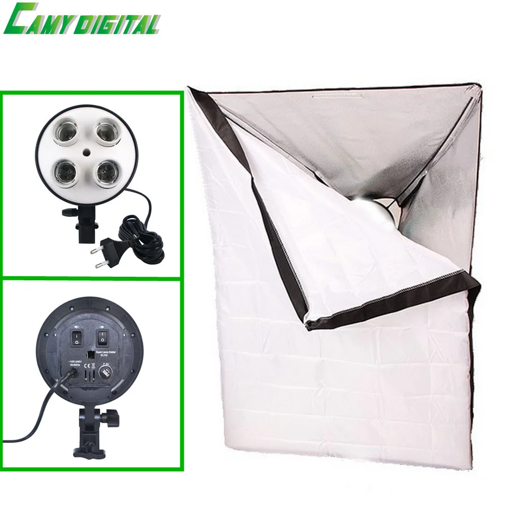 

Photographic Equipment Photo Studio Softbox 50x70cm with Single Lamp Holder 1 E27 to 4 E27 socket head Continuous Lighting