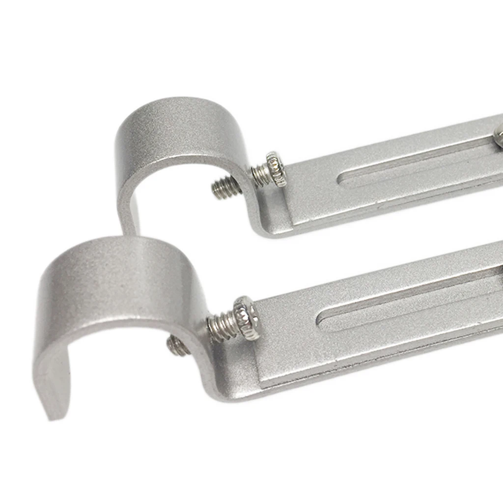 2pcs Metal Single Window Curtain Rod Bracket Holder Wall Mounted for Diameter 19.05mm Poles