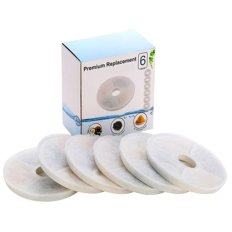 

6 Pcs/lot Filter For Pet Water Fountain Activated Carbon Filters Replacement Dog Cat Water Feeder Improve The Water Quality