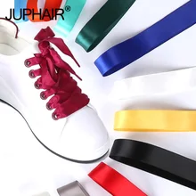 1 Pair Laces Casual Shoes Fashionable Satin Lace Ribbon Caramel Color Double-Sided Material Smooth Bud Silk Wide Flat Shoelaces