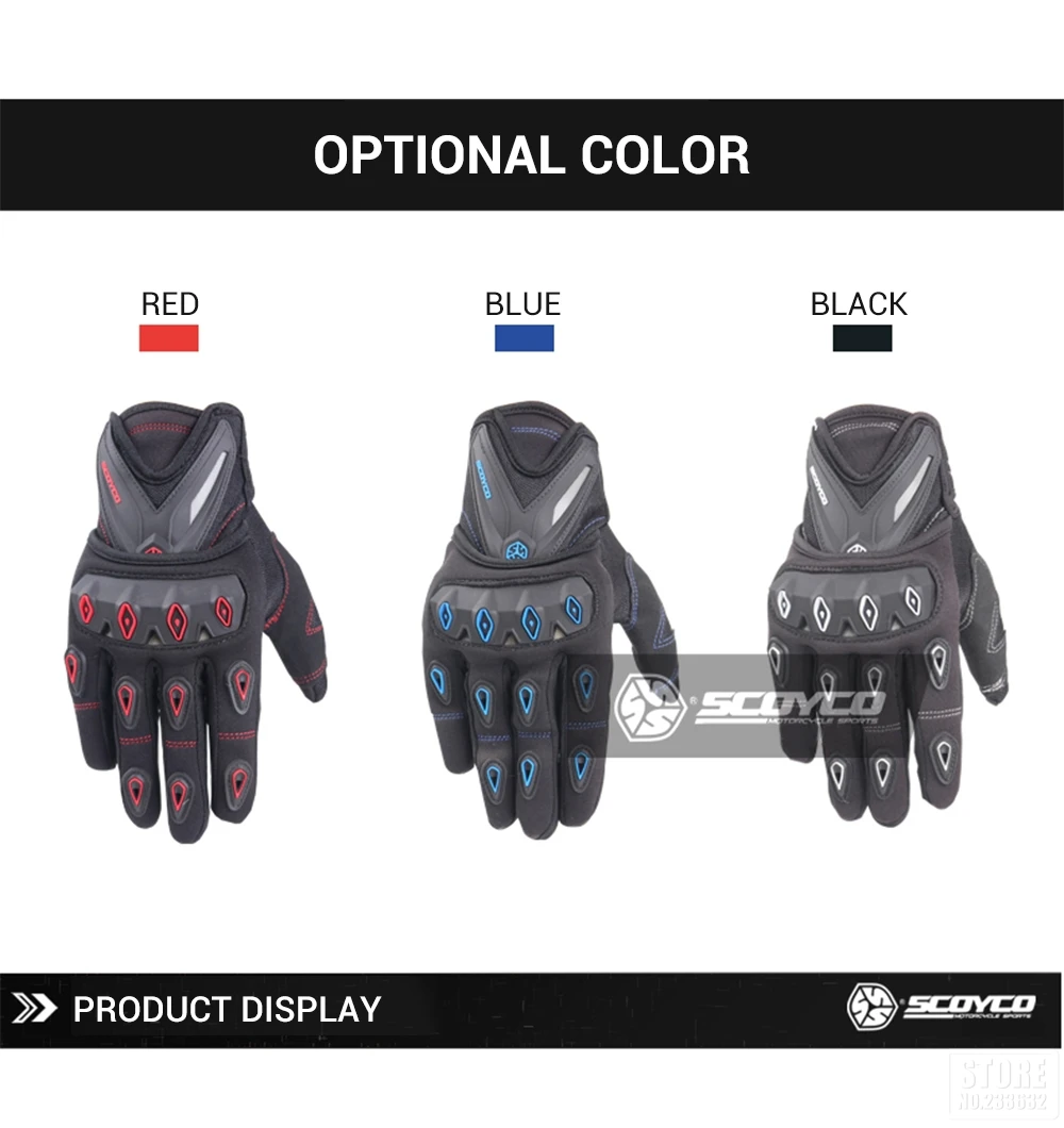 SCOYCO перчатки для мотокросса, перчатки для гонок по бездорожью, Дышащие Перчатки для мотоциклистов, защита корпуса, дизайн Guantes Moto