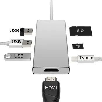 

Uosible USB Type C to HDMI Thunderbolt 3 Adapter support DEX Mode for Samsung Phone with PD TF SD Reader for MacBook Pro/Air