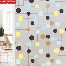 Цветной круглый узор Электростатическая стеклянная пленка для ванной комнаты, гостиной, детской комнаты, спальни, магазина, Солнцезащитная пленка, ПВХ пленка для окон