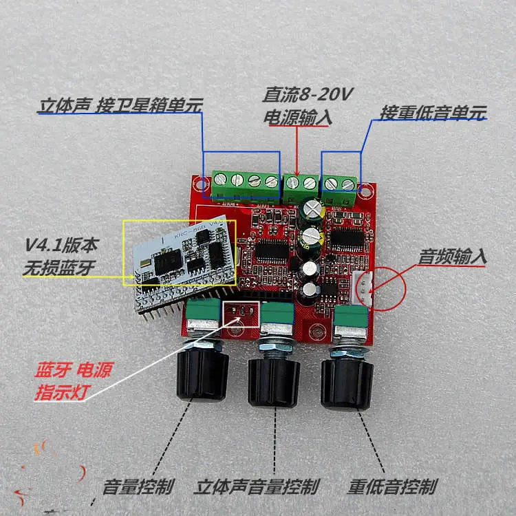 TPA3110D2 15 Вт+ 15 Вт+ 30 Вт 2.1CH Bluetooth KRC-86B V4.0 приемник сабвуфер аудио усилитель доска стерео усилитель для 12 в 19 в мощность автомобиля