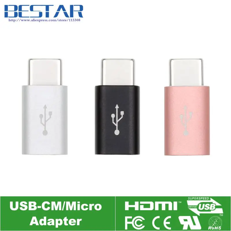 

Aluminum alloy Rose gold USB-C USB 3.1 Type C Male To Micro USB 2.0 Female Adapter Connector Micro-USB Type-C Converter