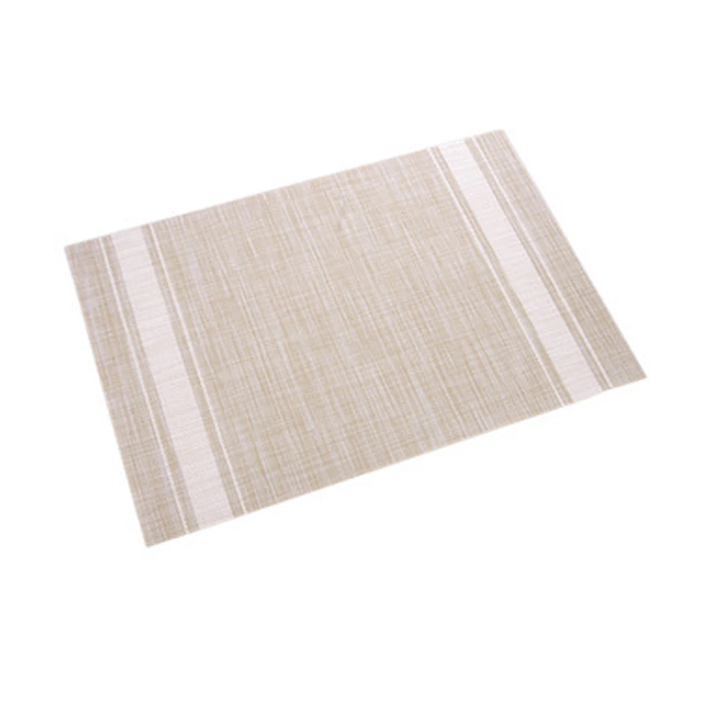 Placemats Heat-Resistant Table Mats Resistant Anti-Skid Washable Pvc Woven Vinyl Placemats(Beige) White | Дом и сад