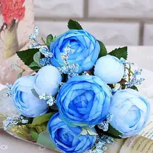Искусственная Цветочная подделка цветок оптом ya rhyme 5 головы Камелия букет роз дома Свадьба невесты ручная работа