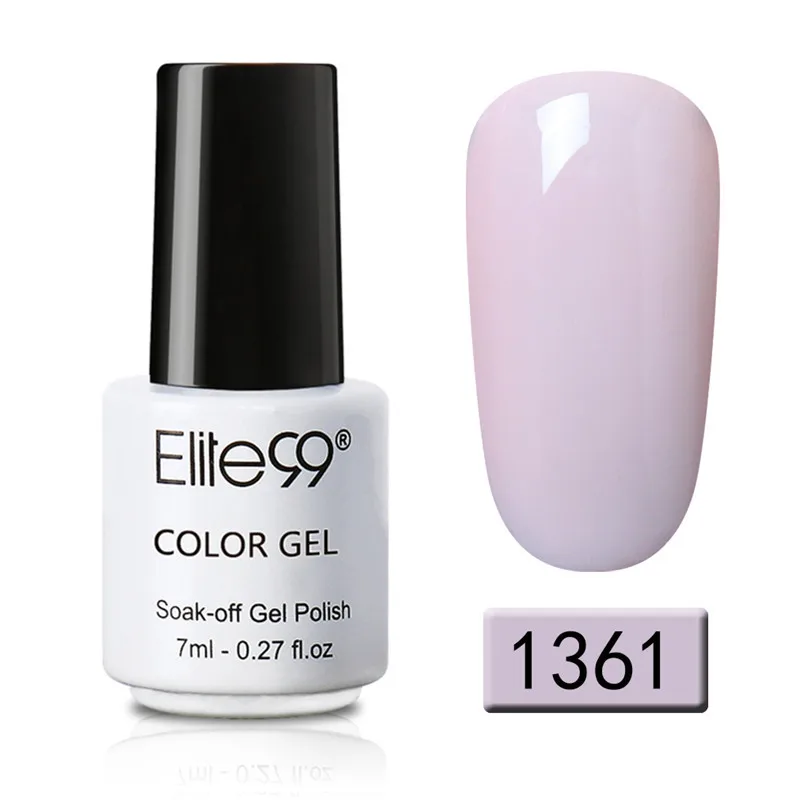 Murah Elite99 7 Ml Pure Color Gel Nail Polish Top Base Coat Perlu Tahan Lama UV LED Gel Pernis Rendam Off gelpolish Nail Lacquer