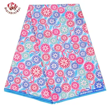 

BintaRealWax African 100% Polyester Fabric Round Flower Pattern 6 yards/lot African Fabric for handword Sewing FP6182