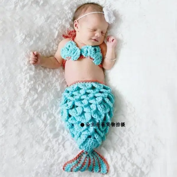 Newborn Mermaid Beanie New Handmade Baby Girl