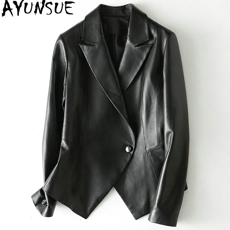 

Women's Real Leather Jacket Spring Autumn Genuine Sheepskin Coat Korean Leather Blazer Jackets Chaqueta Cuero Mujer KJ1976