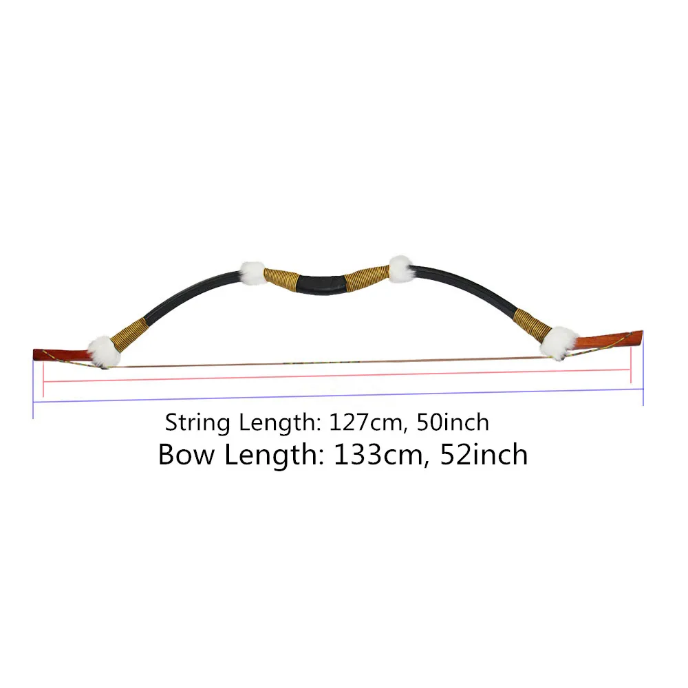 Archery 45lbs Recurve Bow Traditional Wooden Longbow for 400 spine