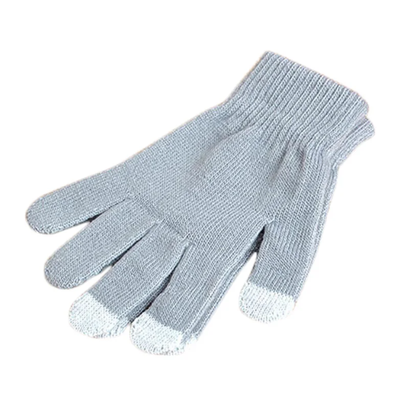 Зимние перчатки женские теплые плюшевые варежки с сенсорным экраном Женские ветрозащитные перчатки для вождения полный палец handschoenen - Цвет: gray 1