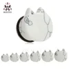 Bouchons d'oreille en pierre style chat, piercing tunnel corps bijoux paire, vente de 2 pièces par lot ► Photo 2/6
