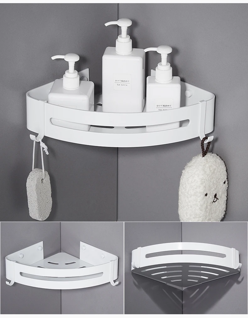 Настенная белая алюминиевая ванная мыльница для ванной душ полка для ванной шампунь держатель Корзина держатель угловая полка