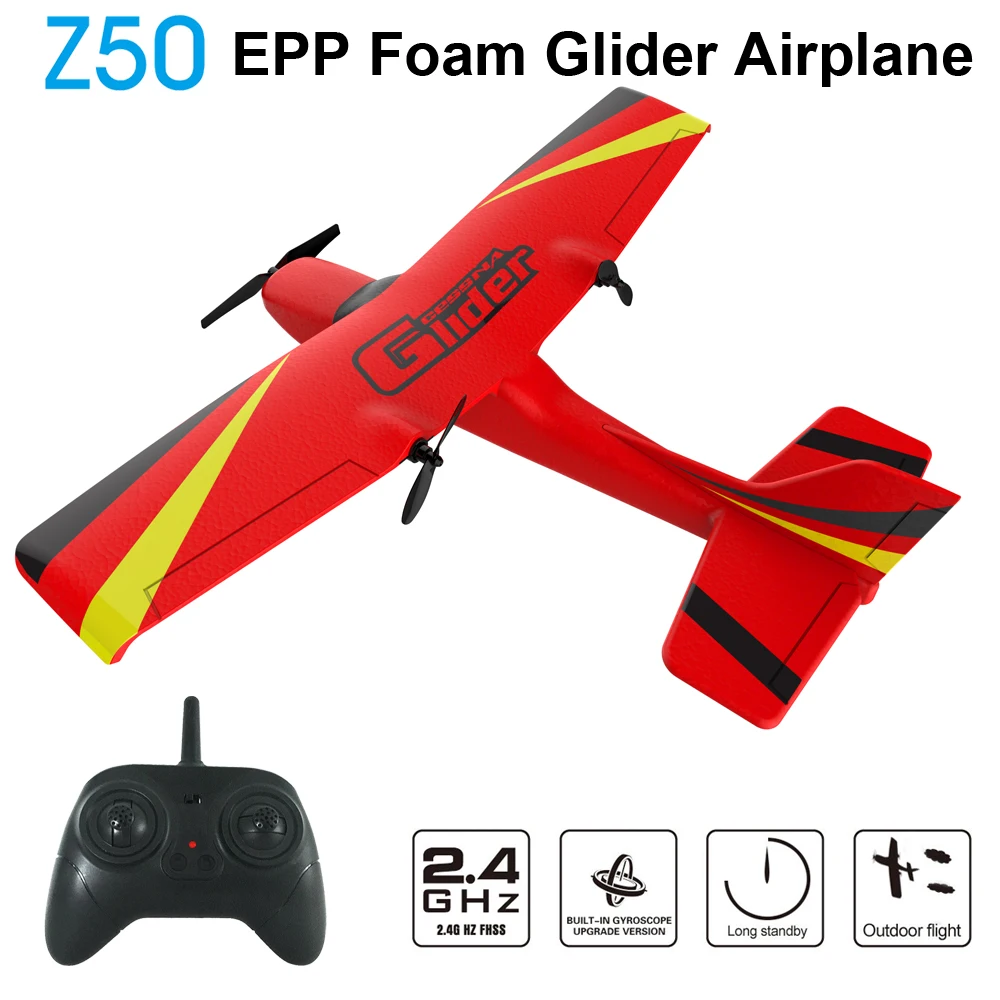 

Z50 RC Plane EPP Foam Glider Airplane Gyro 2.4G 2CH Remote Control Wingspan 25 minutes Flight Time RC Airplanes Toy