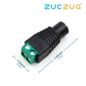 

Female Male DC Power Jack Connector Crimp Terminal Block Plug Adapter for 2pin 5050 3528 Single Color LED Strip