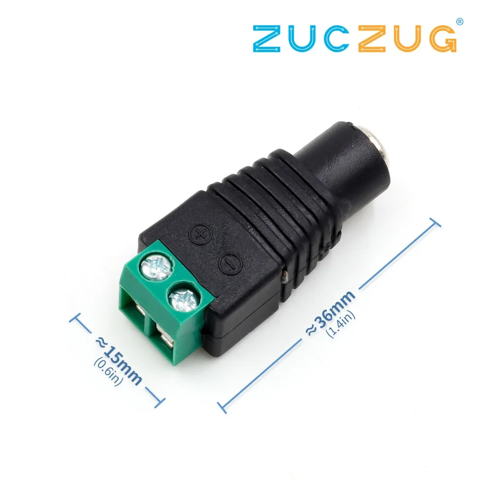 

Female Male DC Power Jack Connector Crimp Terminal Block Plug Adapter for 2pin 5050 3528 Single Color LED Strip