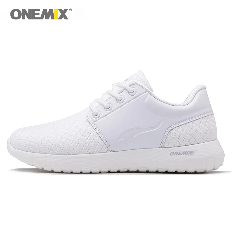 Onemix прогулочная Уличная обувь для женщин для фитнеса Досуг легкие спортивные кроссовки для бега дышащая сетка Белый Черный Размер 36-45