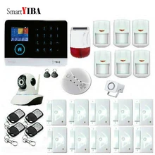 SmartYIBA WIFI GSM 3G Alarm System Security Home Burglar Alarm System APP Control Alarm Video IP Camera Solar Power Siren Kit