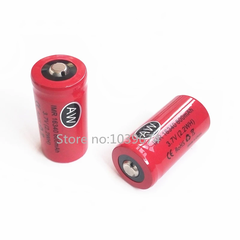 

16340 lithium-ion 600mah 3.7V 2.2WH Chargeable battery cell (Free charger)
