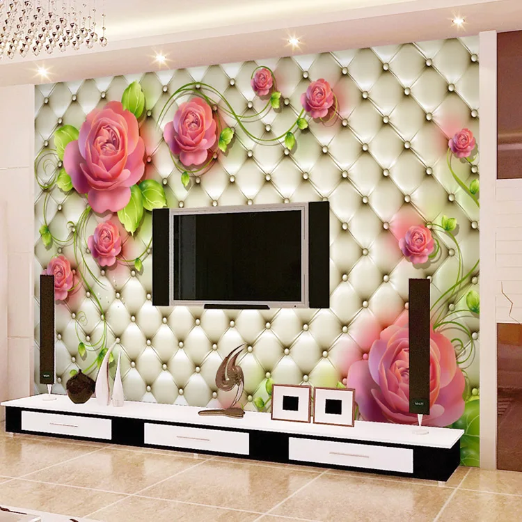 Romantische Rose fototapete 3D Blumen Wandbild Kundenspezifische ... Romantische Rose fototapete 3D Blumen Wandbild Kundenspezifische ...