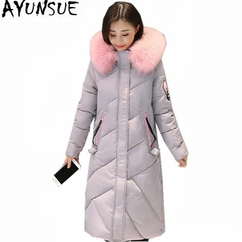 

AYUNSUE Parkas 2020 Fur Collar Hooded Women's Jackets Padded Cotton Winter Coat Sweet Warm Women Parka Casaco De Inverno WXF380