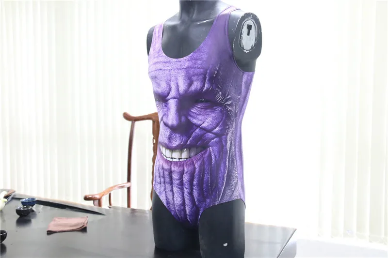 Endgame 4 Thanos косплей костюм Цельный купальник женский сексуальный летний купальник женский мужской комбинезон из лайкры мужской