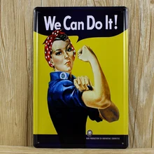 Горячая Распродажа XD021 Винтаж Металл живопись "мы можем сделать это" знаки олова Арт Декор для дома домашний кафе-бар декоративное настенное украшение из металла 20x30 см