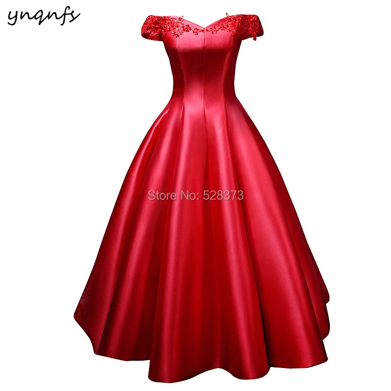 YNQNFS ED170 Настоящее элегантное красное вечернее платье длиной до щиколотки Vestido de Novia винтажное бальное платье de Fiesta 50 S 60 S