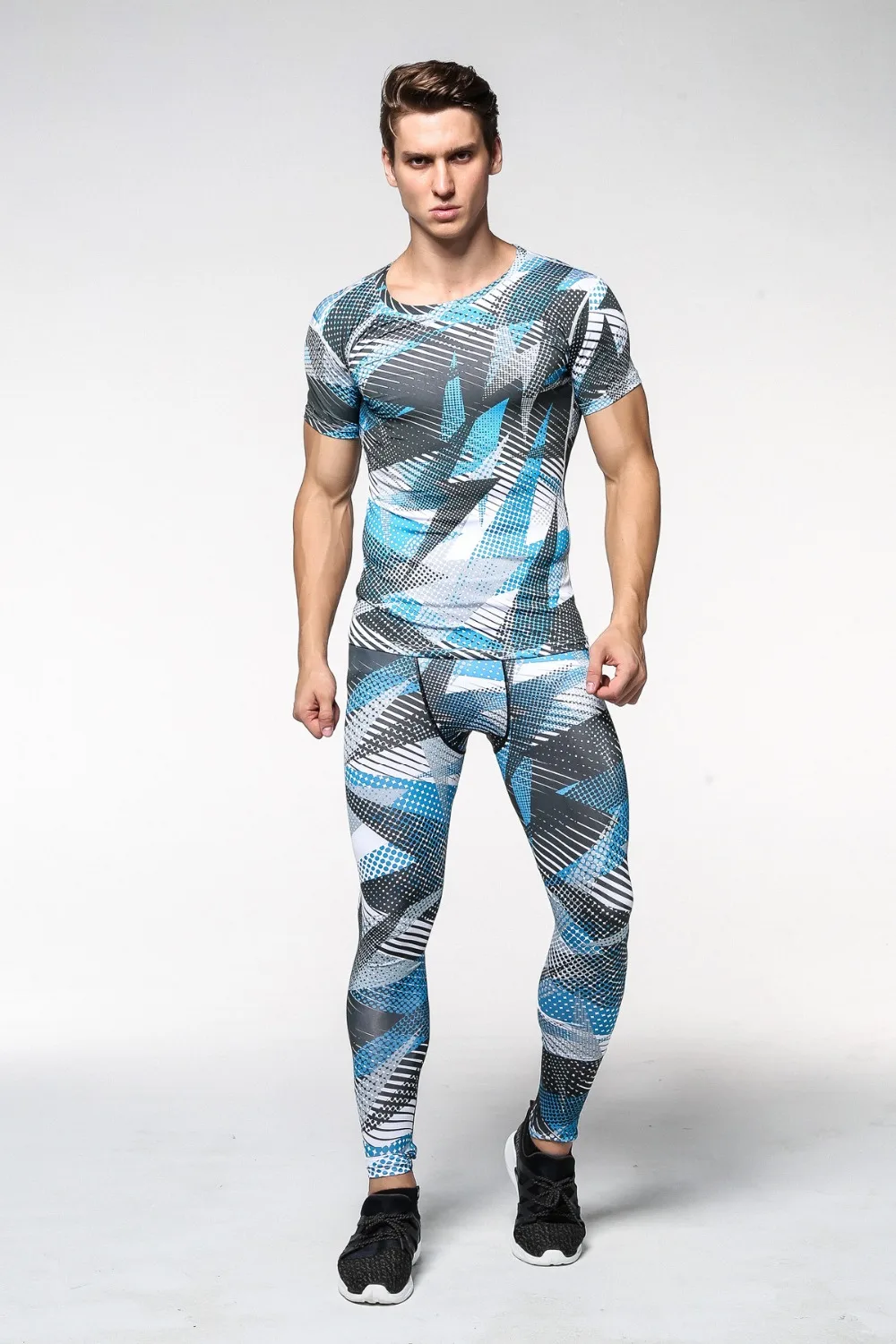 Blue Point short sleeves long pants sport men suits (1)