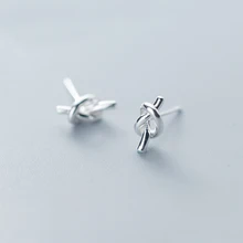 MloveAcc 925 пробы серебряные серьги-гвоздики с милым узлом для женщин подлинные серебряные ювелирные изделия прекрасный подарок