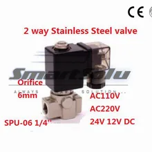 2 варианта ss304 Вода электромагнитный клапан нормально закрыть Порты и разъёмы G1/4