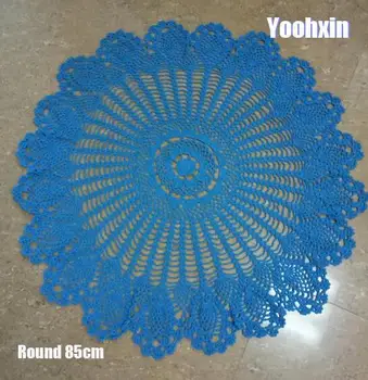 

Luxury handmade crochet white round dining table cloth cover kitchen lace cotton tea coffee tablecloth Christmas wedding decor
