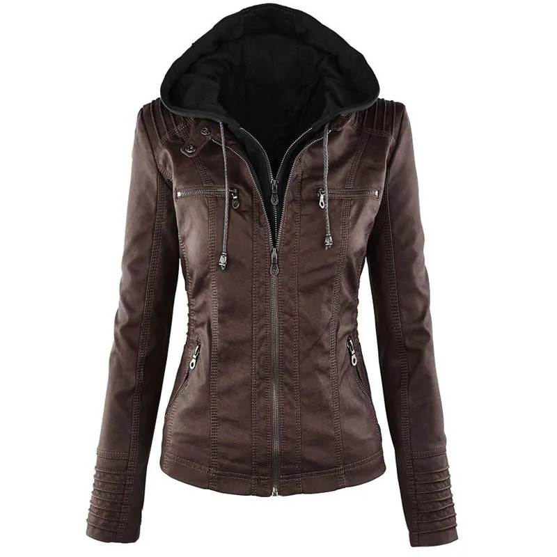 Кожаная куртка женская зимняя Съемная Повседневная кожаная женская искусственная кожа одежда искусственная кожа куртка женская 5XL 6XL 7XL пальто